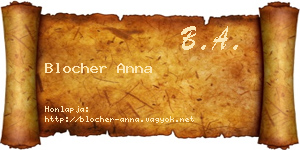 Blocher Anna névjegykártya